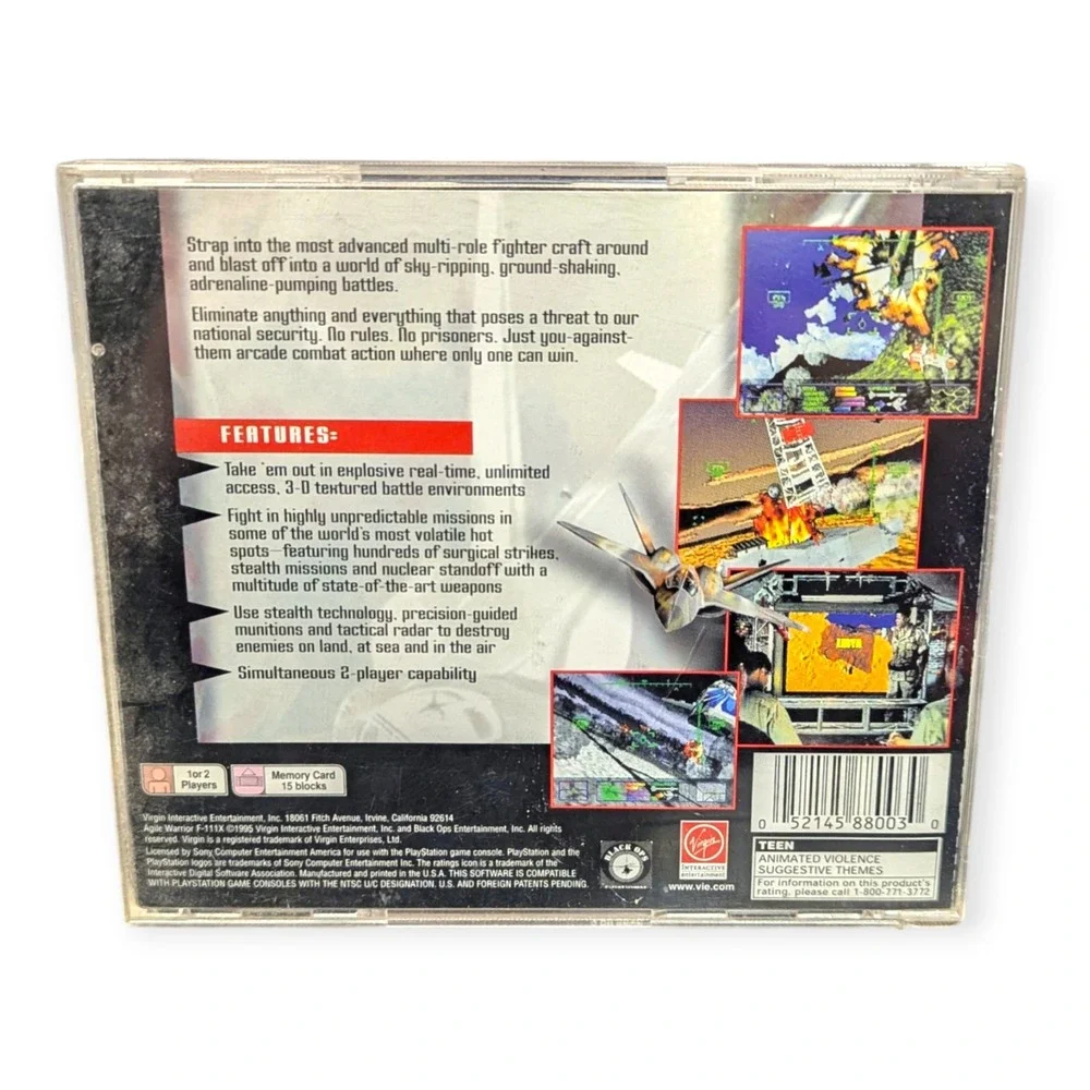 Agile Warrior F-111X‎ Sony PlayStation PS1 1995 Virgin Interactive SLUS-00023